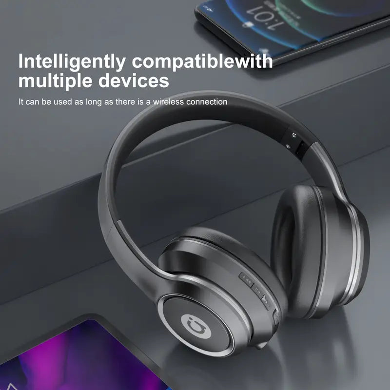 over-ear wireless headphones with microphone