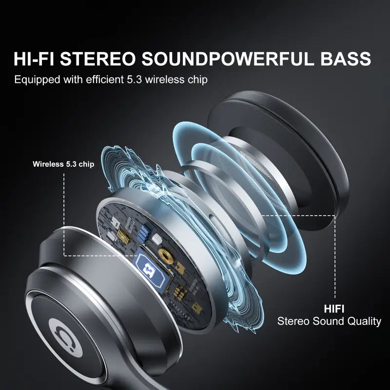 over-ear wireless headphones with microphone