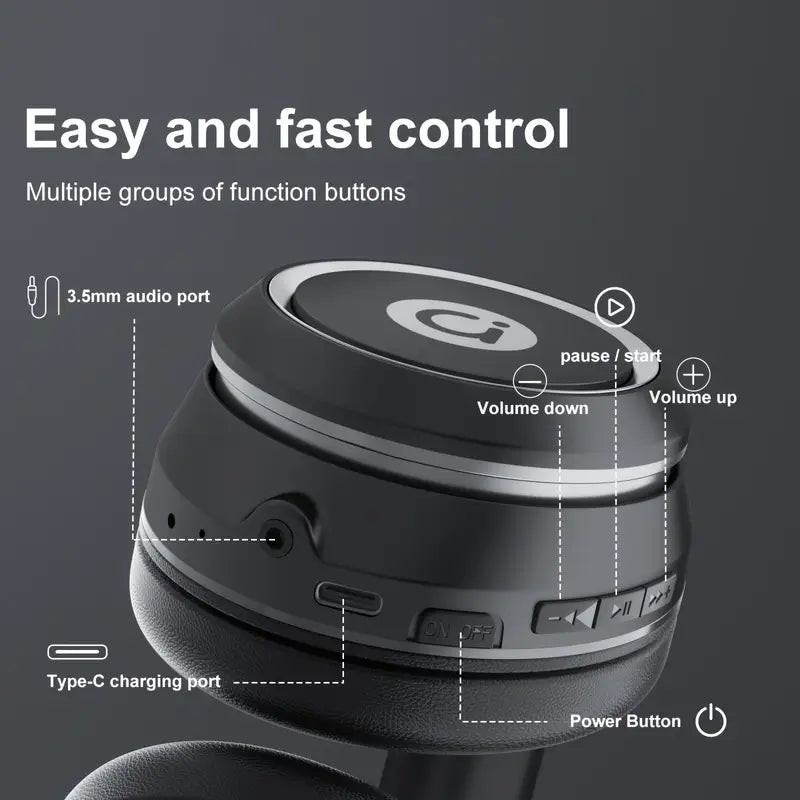 over-ear wireless headphones with microphone