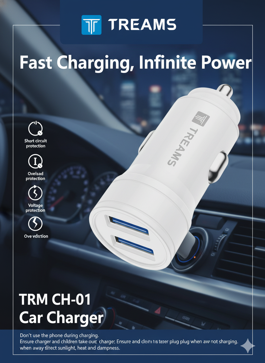 TREAMS TRM CH-01 Dual USB Car Charger